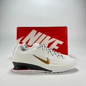 Nike Shox Z White Metallic Gold Women’s Size 7 HQ7540-100 Casual Running Shoes